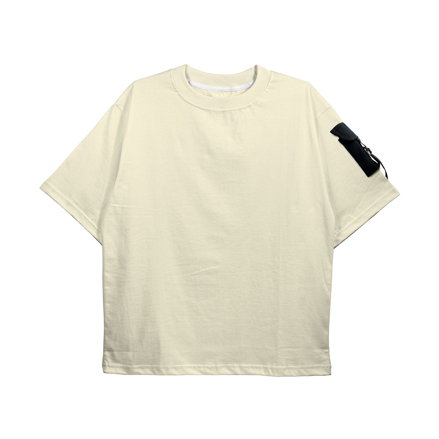 CAMISA OVERSIZED PREMIUM OFF WHITE C/ BOLSO PRETO (REF.: 108)