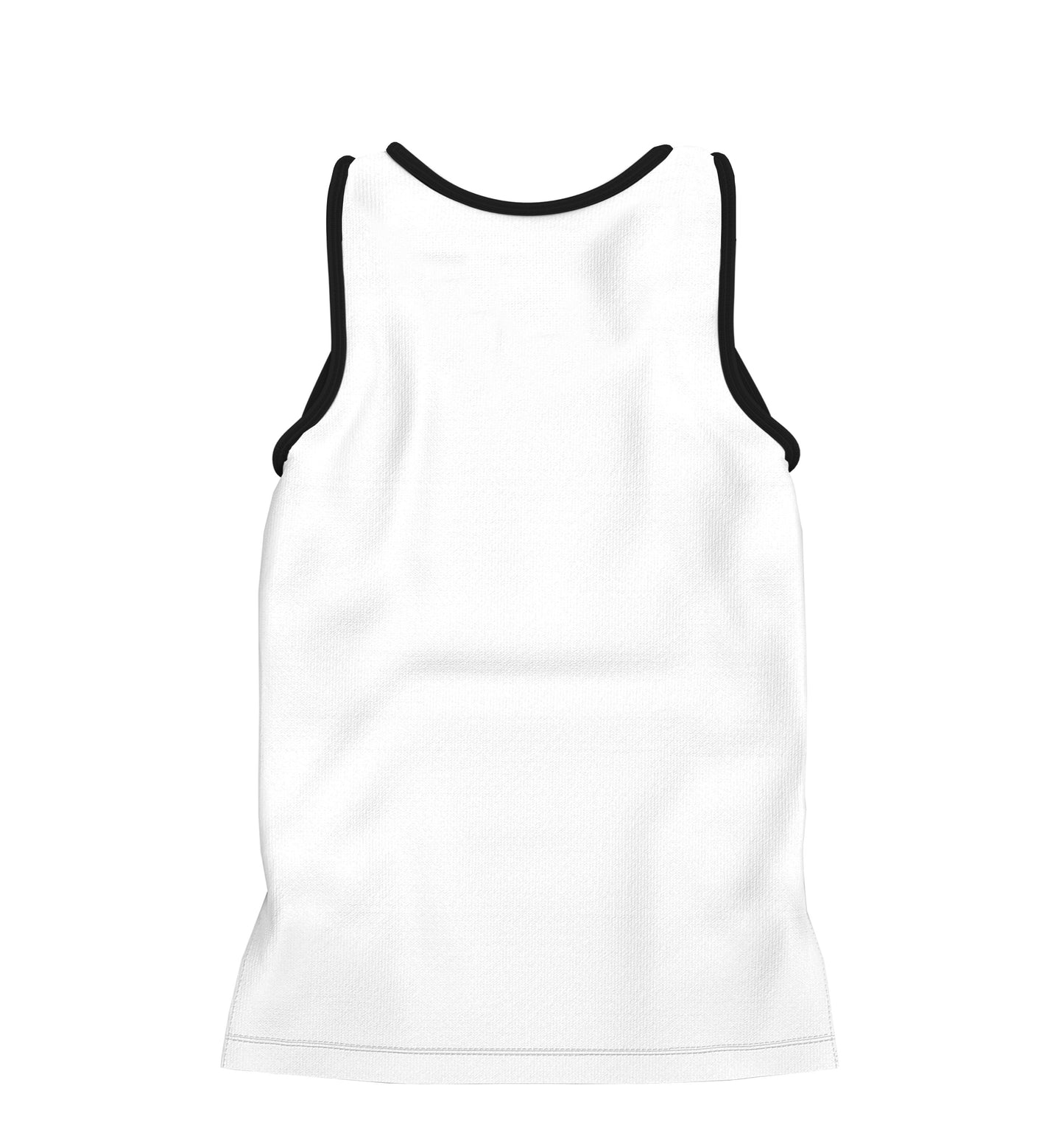 CAMISETA REGATA EM COTTON BRANCO C/ VIÉS PRETO (REF.: 110)