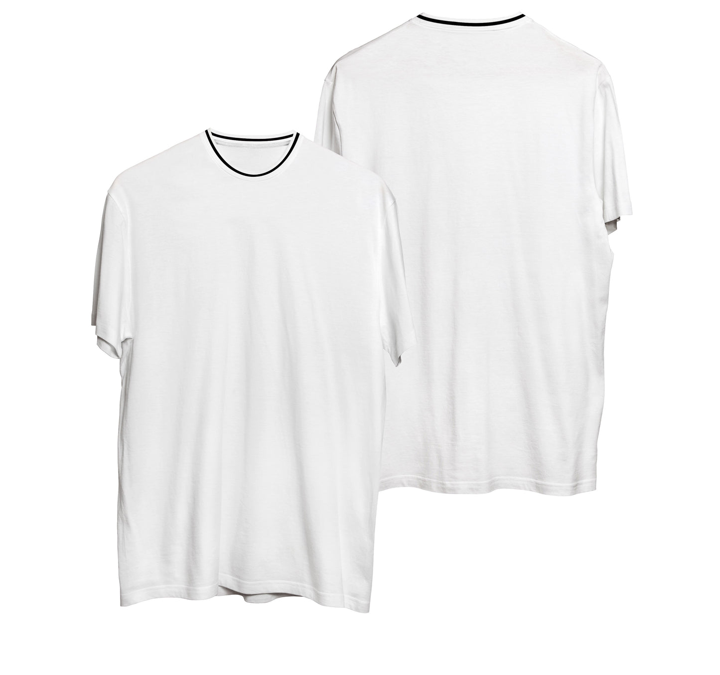 CAMISA LONG COTTON BRANCO C/ GOLA BRANCO/PRETO/BRANCO (REF.:103)