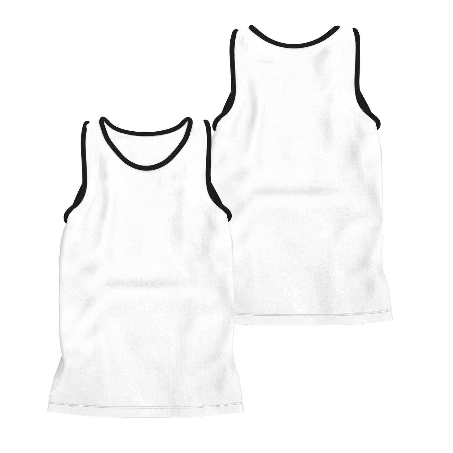CAMISETA REGATA EM COTTON BRANCO C/ VIÉS PRETO (REF.: 110)