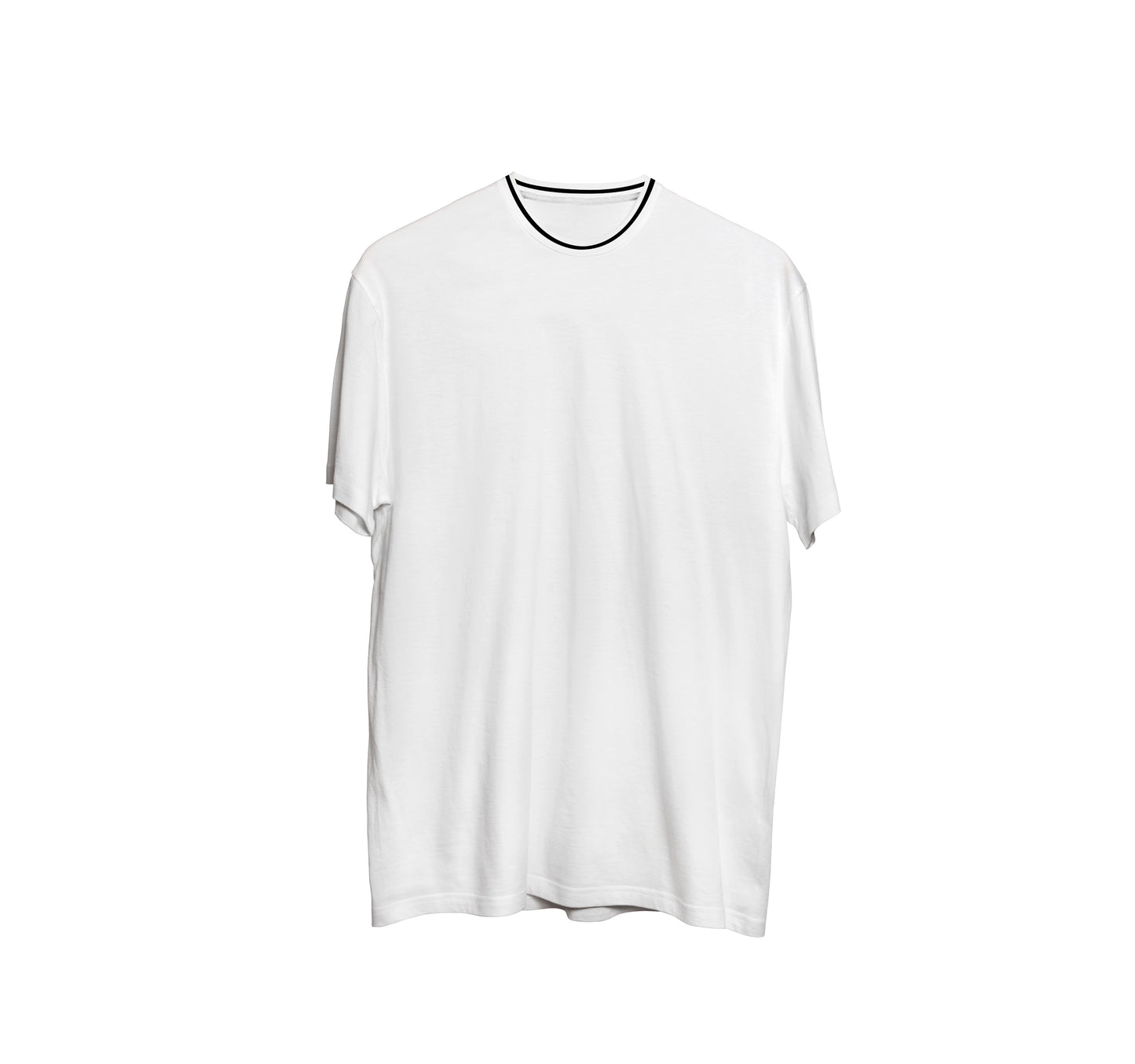 CAMISA LONG COTTON BRANCO C/ GOLA BRANCO/PRETO/BRANCO (REF.:103)