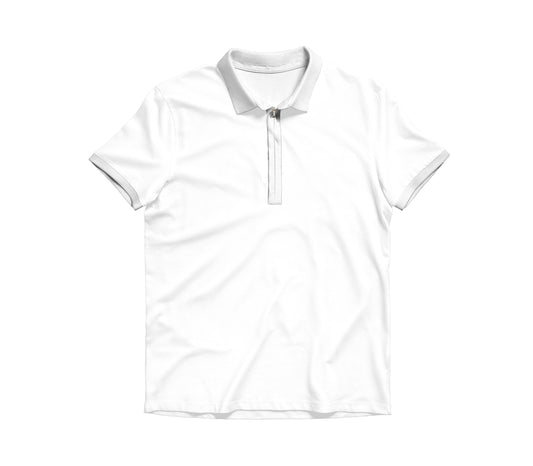 CAMISA POLO PREMIUM ZIPPER BRANCO (Ref.: 001)
