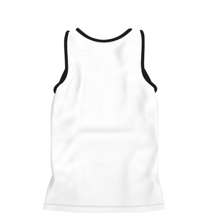 CAMISETA REGATA EM COTTON BRANCO C/ VIÉS PRETO (REF.: 110)