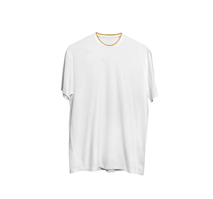 CAMISA LONG COTTON BRANCO C/ GOLA BRANCO DOURADO (REF.: 100)