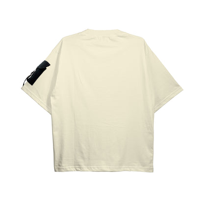 CAMISA OVERSIZED PREMIUM OFF WHITE C/ BOLSO PRETO (REF.: 108)