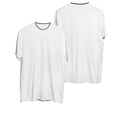 CAMISA  LONG COTTON BRANCO C/ GOLA BRANCO/PRETO/BRANCO (REF.:103)