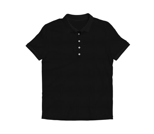 CAMISA POLO PREMIUM PRETO TEXTURIZED (Ref.: 111)