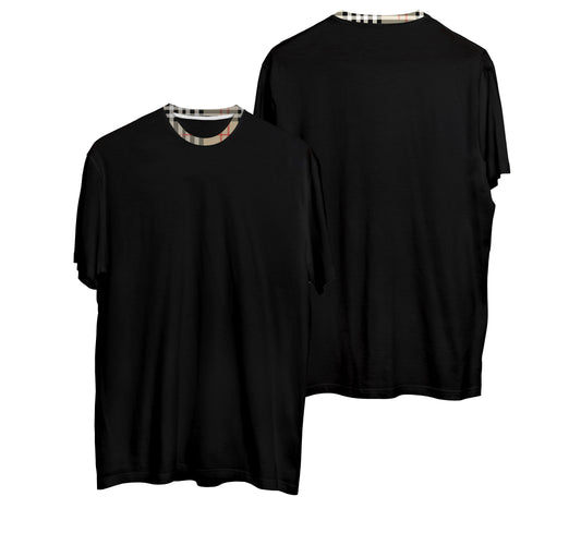 CAMISA LONG COTTON PRETO C/ GOLA BURBERRY (REF.:104)