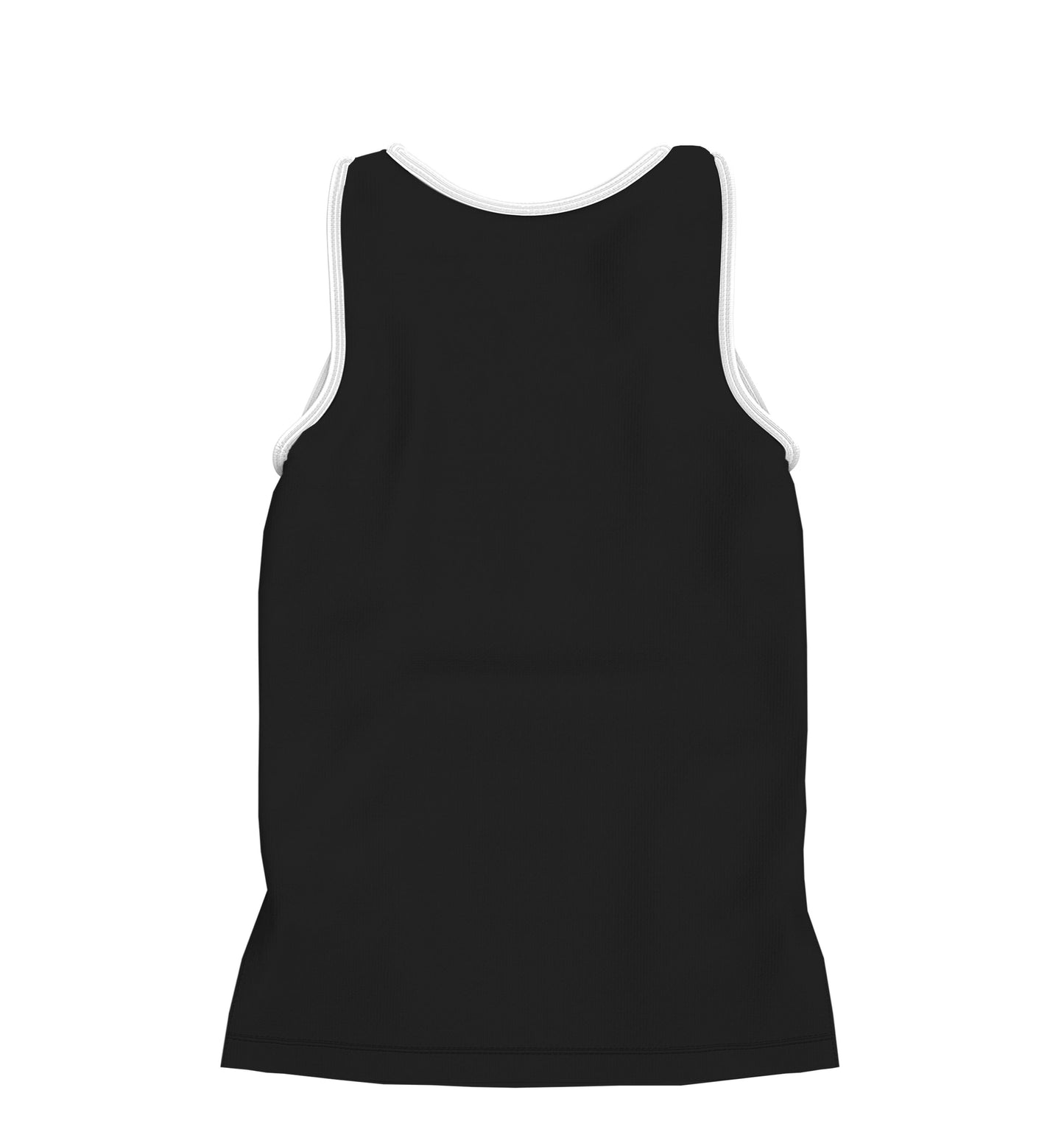 CAMISETA REGATA EM COTTON PRETO C/ VIÉS BRANCO (REF.: 109)