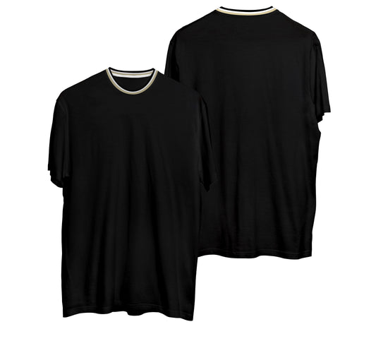 CAMISA LONG COTTON PRETO C/ GOLA DIFERENCIADA 2 (REF.:129)