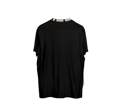CAMISA LONG COTTON PRETO C/ GOLA DIFERENCIADA 1 (REF.:128)